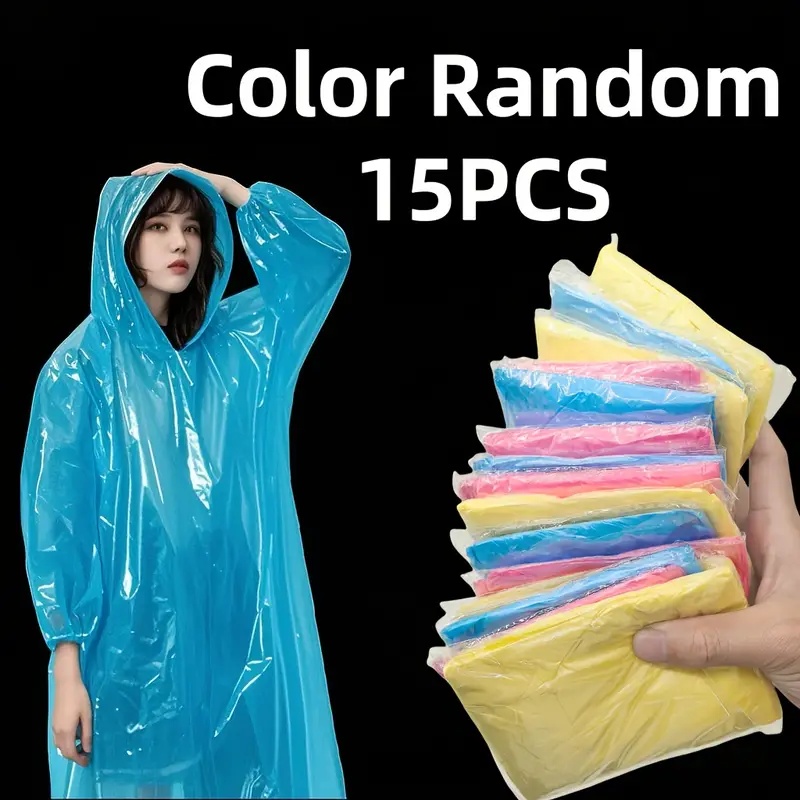 Cycling Gear For Rain - 15/30 Buah Ponco Hujan Transparan Sekali