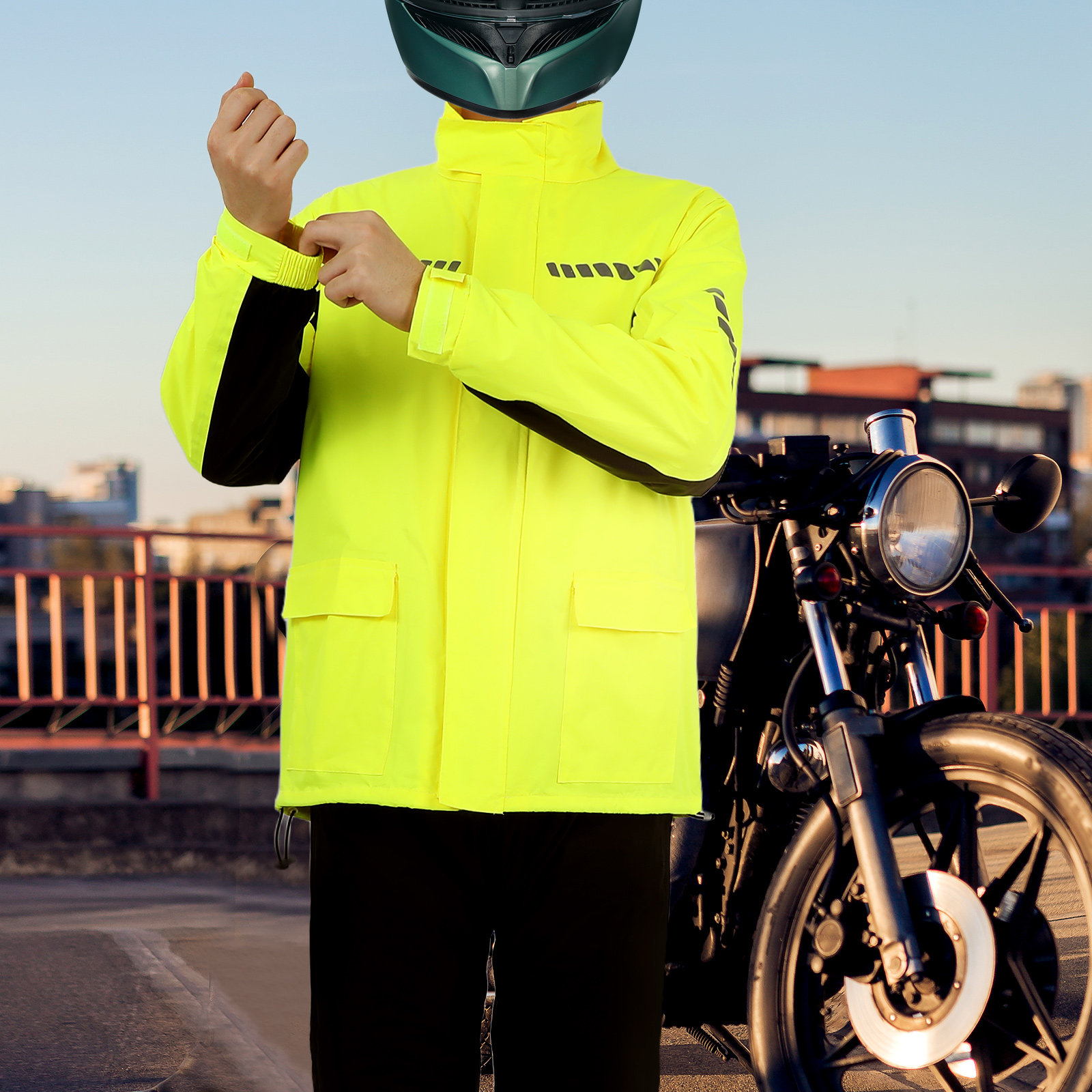 Cycling Gear For Rain - 1Set Setelan Hujan Bersepeda Pria untuk